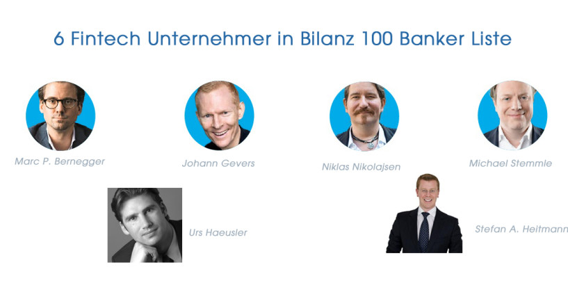 6 Fintech Unternehmer in Bilanz Top 100 Banker Liste