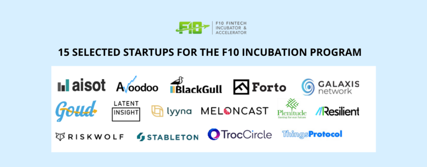 The 15 Selected Fintech Startups for the F10 Incubation Program in Zurich