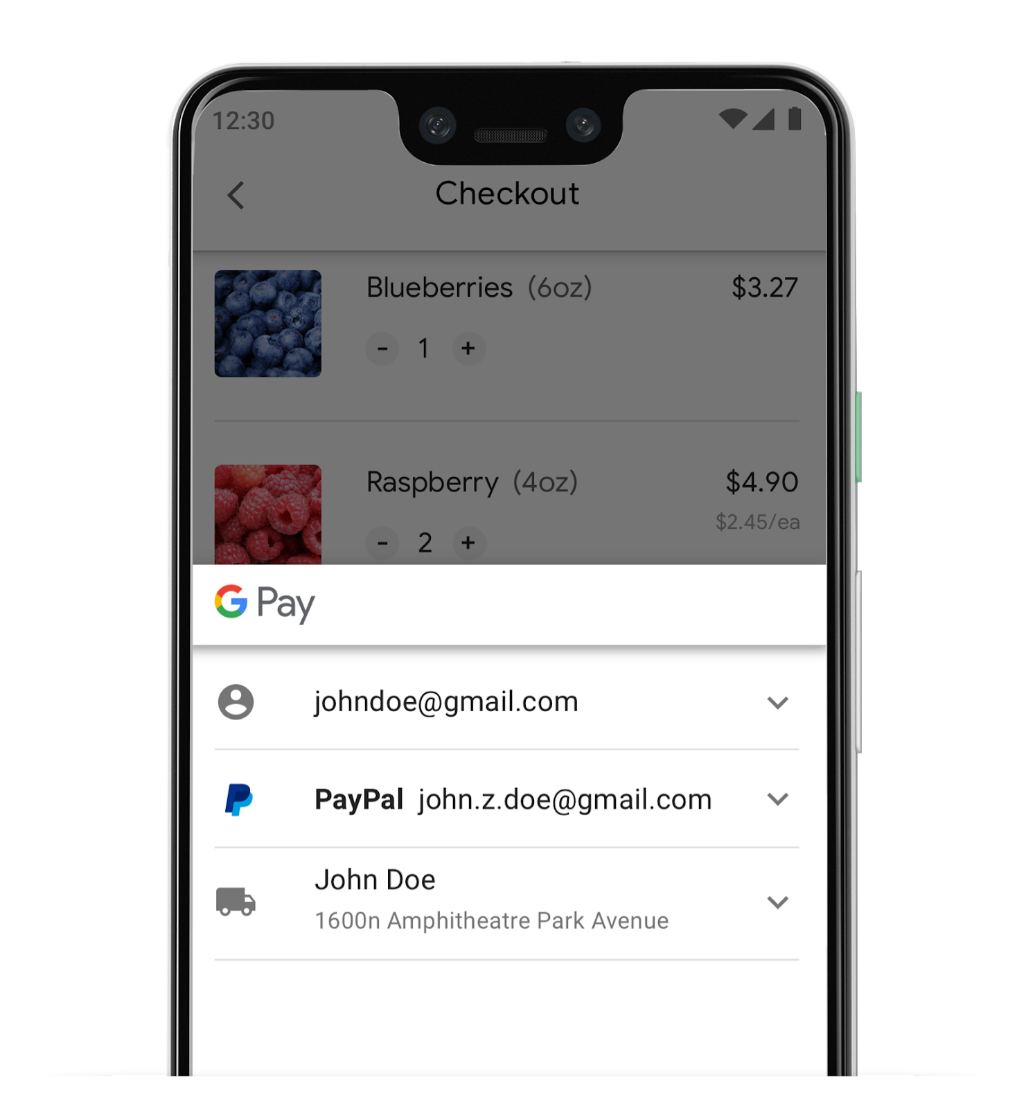 PayPal integration into Google Pay, Source: Google, 2019