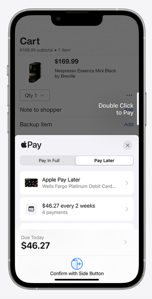 Apple Pay Later mockup, Source: Apple.com